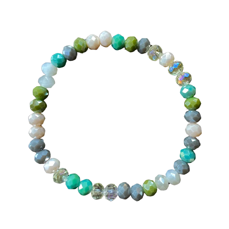 Easy Being Green Mix Faceted Rondelle 6mm Bracelet