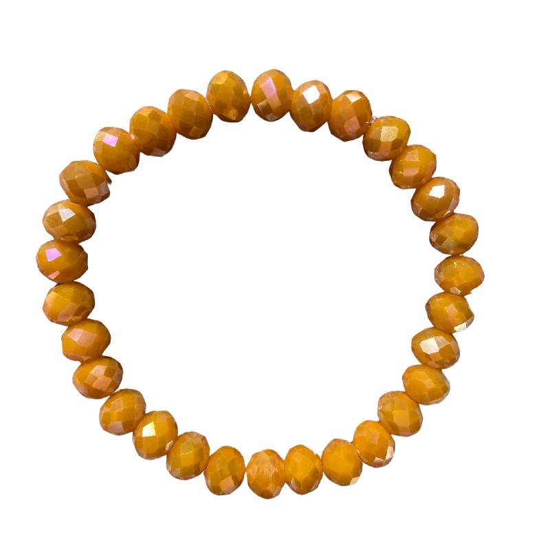 Marigold Orange AB Faceted Rondelle 8mm Bracelet