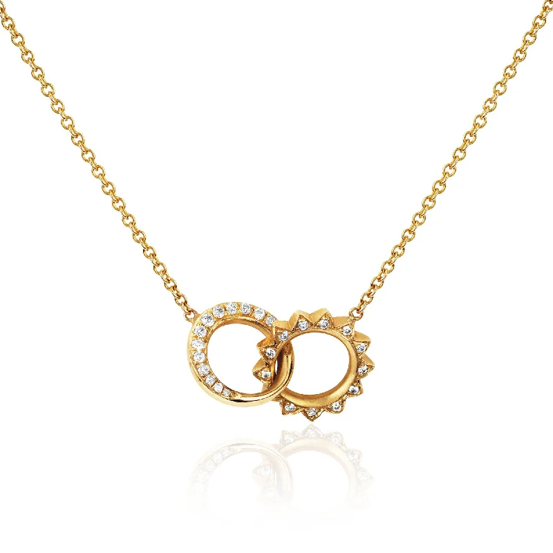 Pavé Diamond Interlocking Unity Necklace