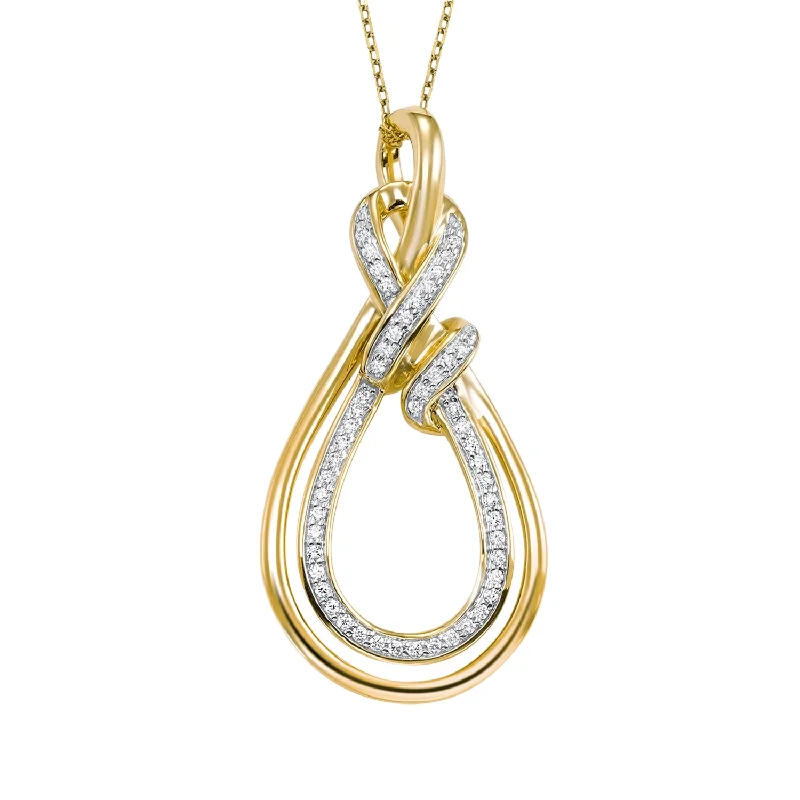 Diamond Knot Pendant in Yellow Gold