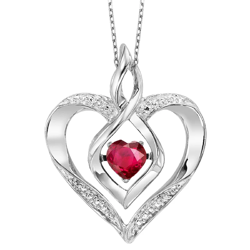 Lab-Created Ruby Heart Pendant by Rhythm of Love