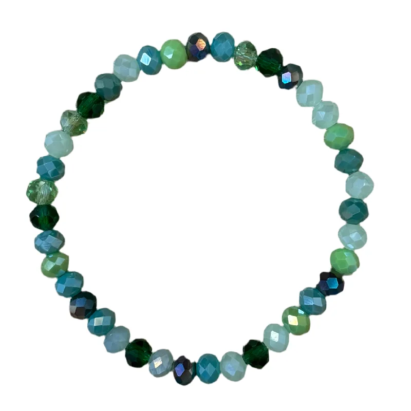 Shamrock Green Mix Faceted Rondelle 6mm Bracelet