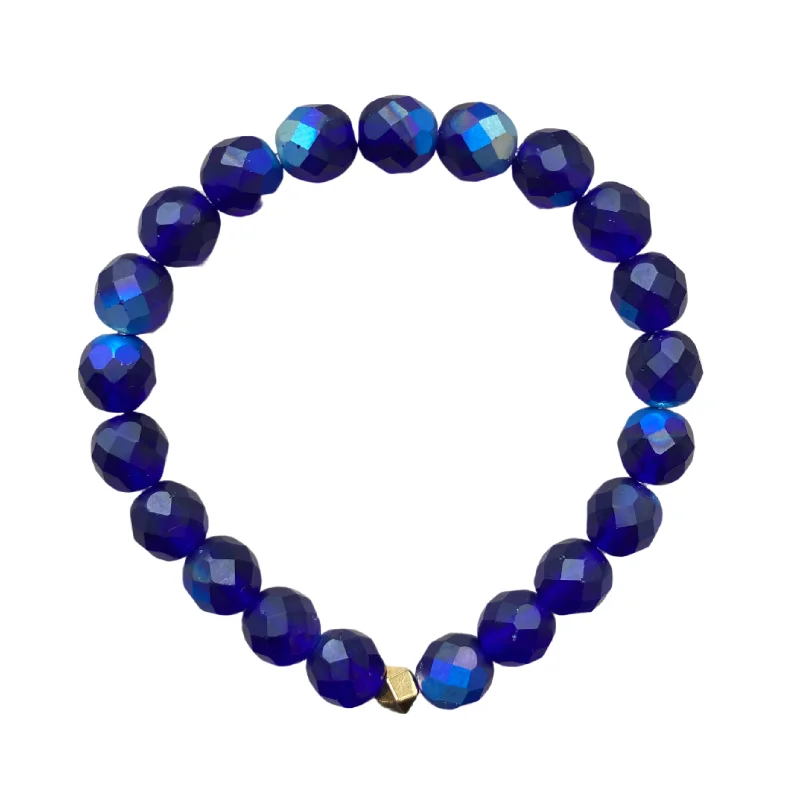 Matte Dark Blue AB Faceted 8mm Bracelet