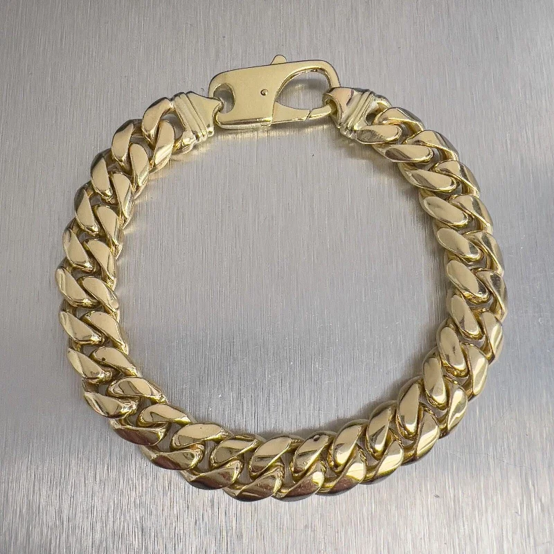 UnoAErre 1AR 14k Yellow Gold Miami Cuban Link 12.40mm Bracelet 9.5" HEAVY 110.7g