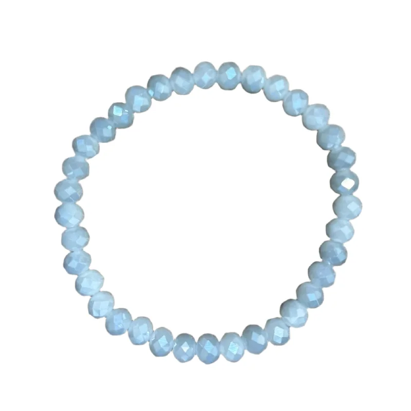 Light Grey Faceted Rondelle 6mm Bracelet