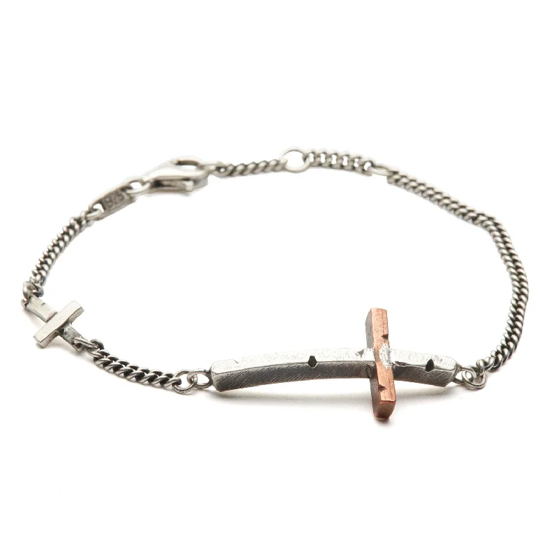 Double Copper Cross Bracelet