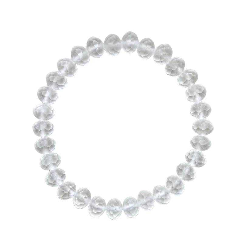 Frost Faceted Rondelle 8mm Bracelet