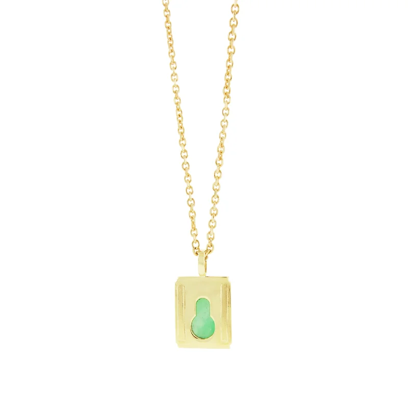 Chrysoprase Lock Pendant Necklace