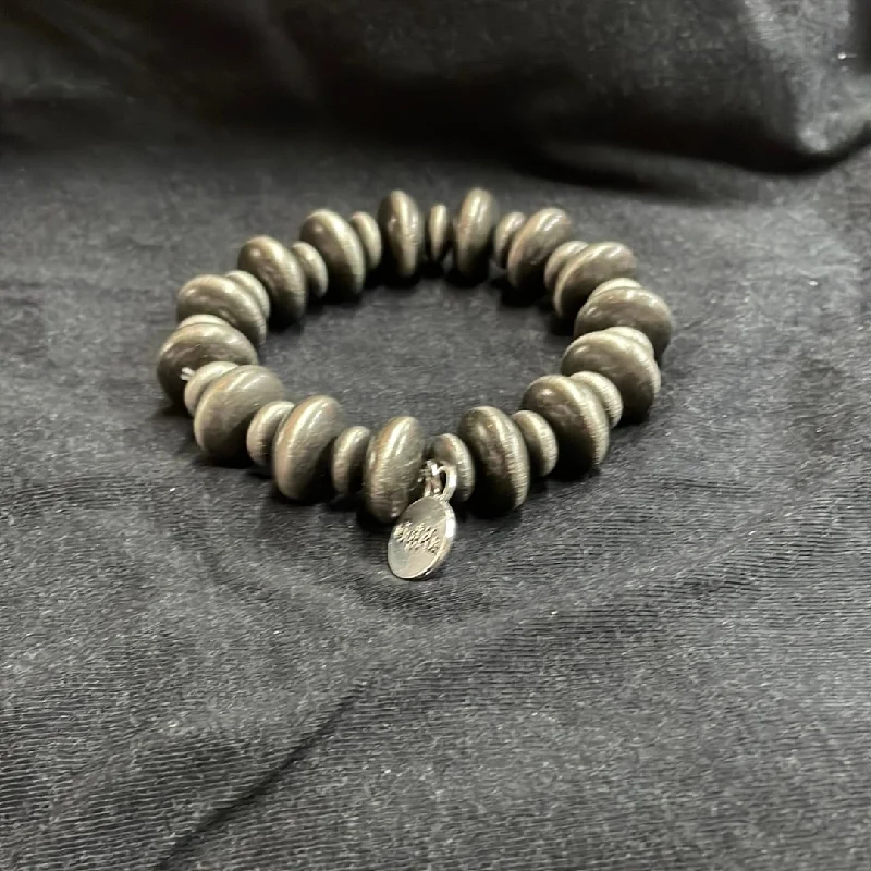 Faux Navajo Pearl Disk Stretch Bracelet