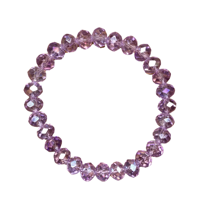 Lavender AB Faceted Rondelle 8mm Bracelet