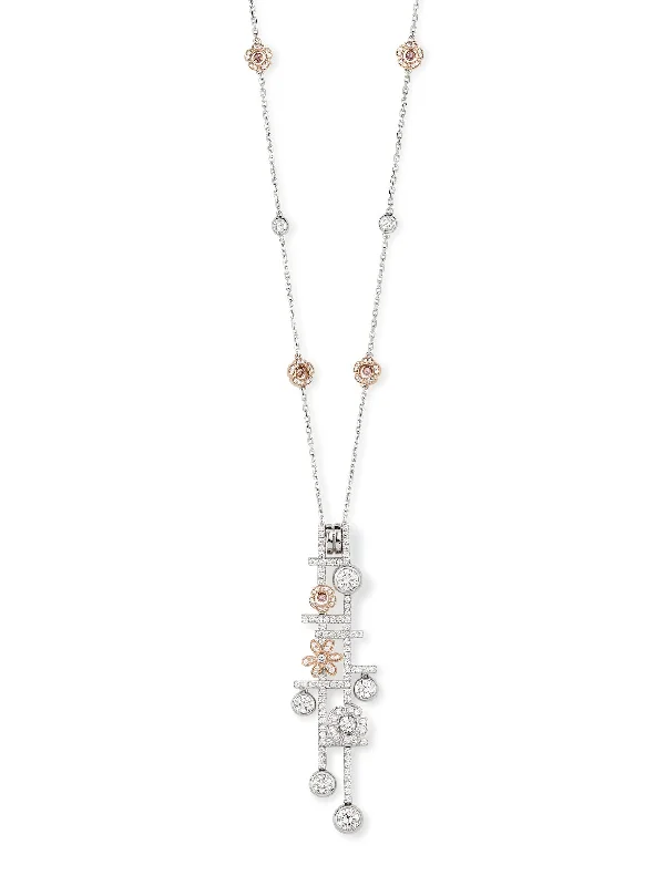 Secret Garden Platinum Rose Gold Diamond Pendant