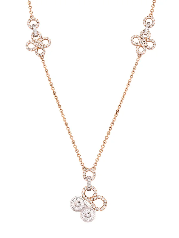 Be Boodles Large Rose Gold Diamond Pendant