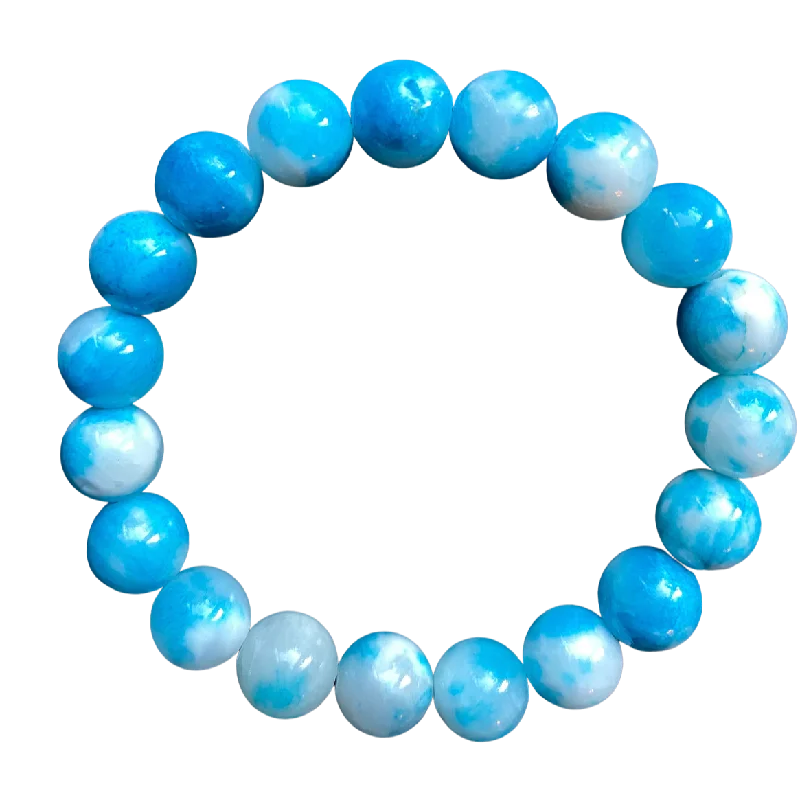 Lagoon Blue and White Jade Mix 10mm Bracelet